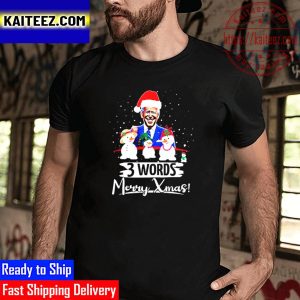 Santa Joe Biden 3 Words Merry Xmas Vintage T-Shirt