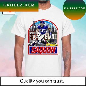 Saquon Barkley New York Giants on the shoulders of a Giant art T-shirt