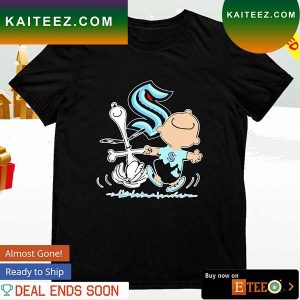 Seattle Kraken Snoopy and Charlie Brown dancing T-shirt