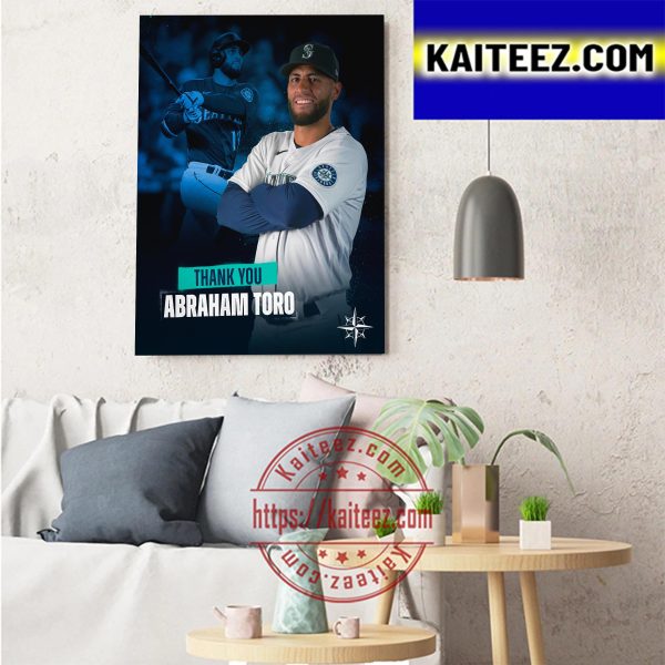 Seattle Mariners Thank You Abraham Toro Best Of Luck In Milwaukee Brewers Art Decor Poster Canvas