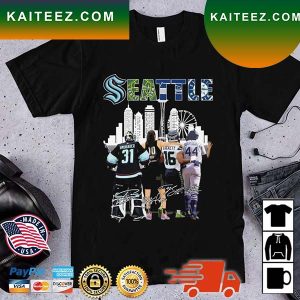 Seattle Sports Team Grubauer Bird And Lockett Legends Signatures T-Shirt