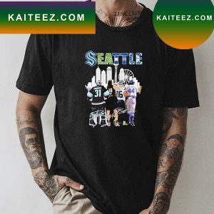 Seattle sports team Grubauer Bird and Lockett legends signatures T-shirt