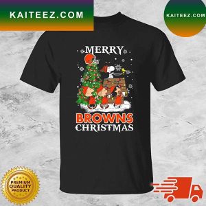 Snoopy And Friends Cleveland Browns Merry Christmas T-shirt