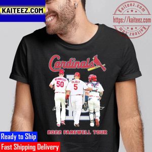 St Louis Cardinals Adam Wainwright Albert Pujols And Yadier Molina 2022 Farewell Tour Signatures Vintage T-Shirt