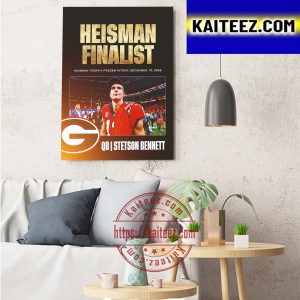 Stetson Bennett 2022 Heisman Trophy Finalists QB Georgia Bulldogs Art Decor Poster Canvas