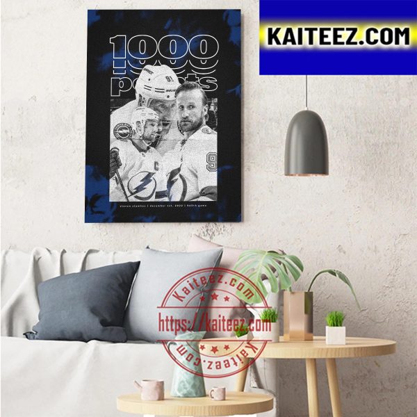 Steven Stamkos 1000 Points For The Captain Tampa Bay Lightning Art Decor Poster Canvas