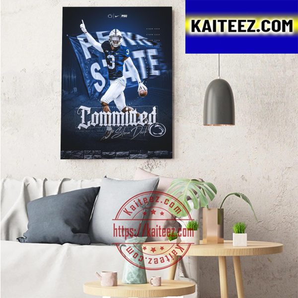 Storm Duck Committed Penn State Nittany Lions Football Art Decor Poster Canvas