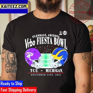 TCU Horned Frogs Vs Michigan Wolverines Football Playoff 2022 Fiesta Bowl Matchup Vintage T-Shirt