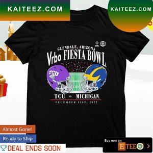 TCU Horned Frogs vs. Michigan Wolverines Football Playoff 2022 Fiesta Bowl Matchup T-shirt