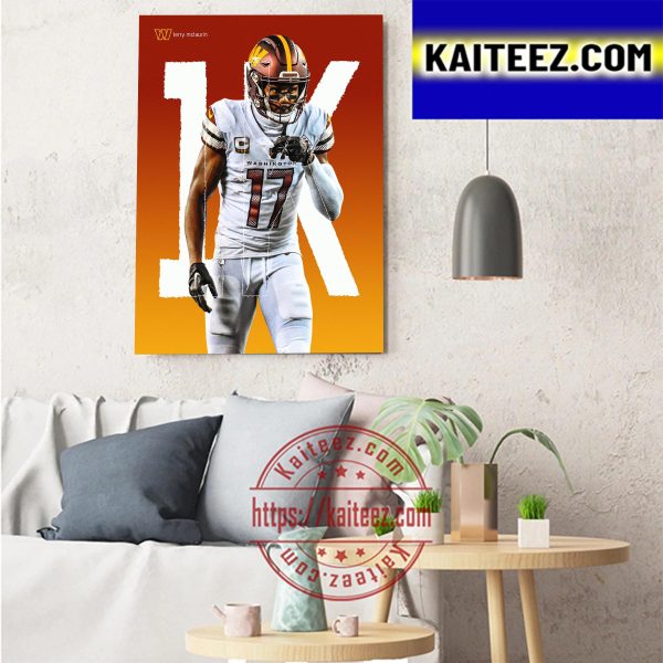 Terry McLaurin 1K Receiving Yards Washington Commanders NFL Art Decor Poster Canvas