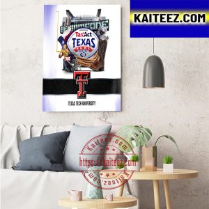 Texas Tech Football In TaxAct Texas Bowl BIG 12 Vs SEC Art Decor Poster Canvas