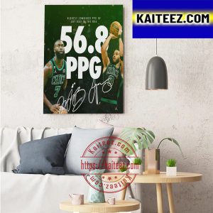 The Boston Celtics Jaylen Brown And Jayson Tatum Highest Combined PPG Of Any Duo In The NBA Art Decor Poster Canvas