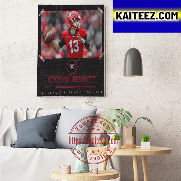 The Georgia Football Stetson Bennett Burlsworth Trophy Winner Art Decor Poster Canvas