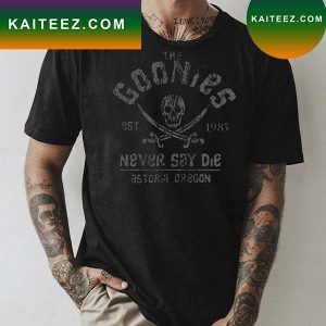 The Goonies Never Say Die Grey on Black Classic T-Shirt