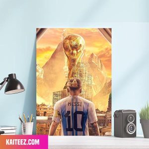 The King – Number 10 Lionel Messi Congratulations Argentina Team Become A Winner Of FIFA World Cup 2022 Home Decor Canvas-Poster