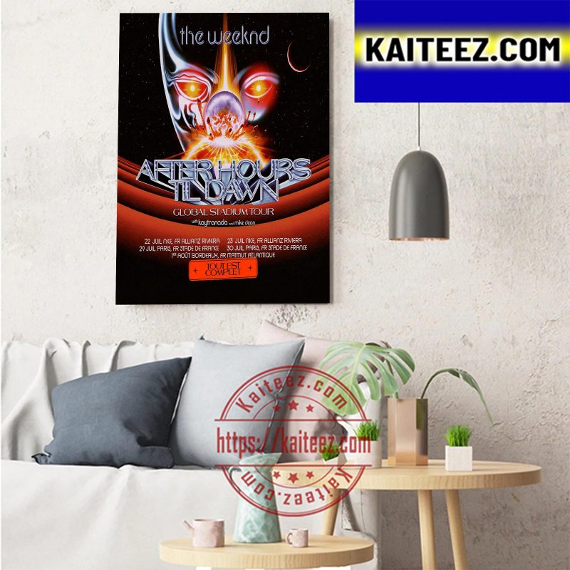 The Weeknd After Hours Til Dawn Global Stadium Tour In France Art Decor Poster Canvas Kaiteez