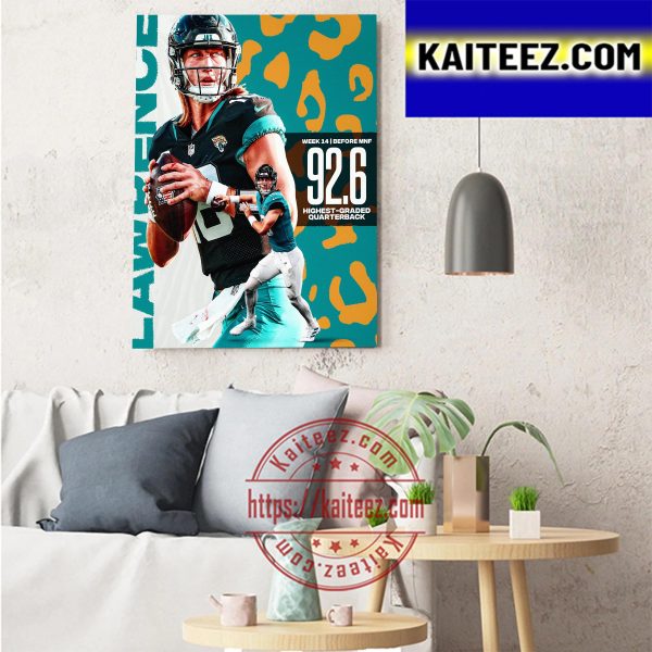 Trevor Lawrence Highest Graded QB In Week 14 Art Decor Poster Canvas