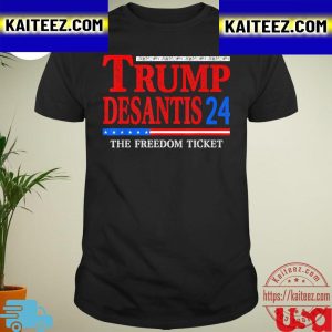 Trump Desantis 2024 The Freedom Ticket USA Flag Vintage T-Shirt