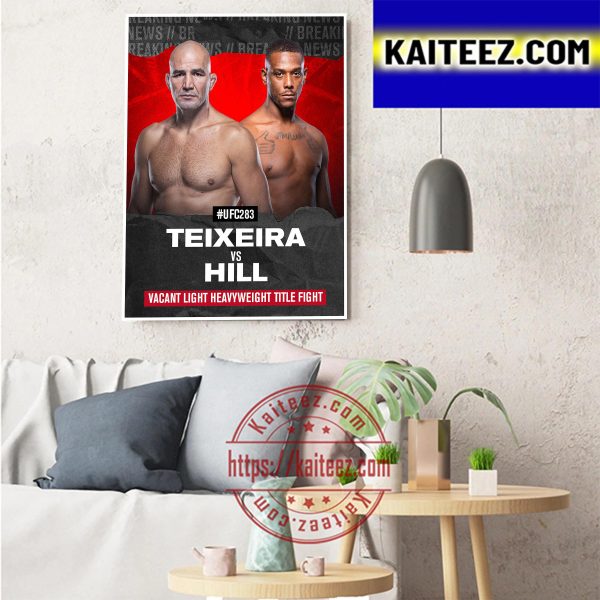 UFC 283 Glover Teixeira Vs Jamahal Hill For The Vacant Light Heavyweight Title Fight Art Decor Poster Canvas