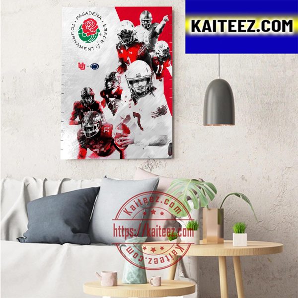 Utah Vs Penn State In Rose Bowl Game Art Decor Poster Canvas