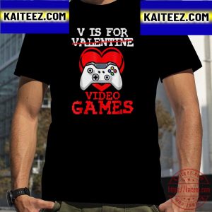 V Is For Video Games For Valentines Day Vintage T-Shirt
