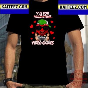 V Is For Video Games Valentines Day Funny Gamer Vintage T-Shirt