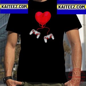 Video Gamer Valentines Day With Controllers Heart For Gamer Vintage T-Shirt