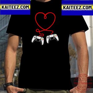 Video Gamer Valentines Day With Controllers Heart Vintage T-Shirt