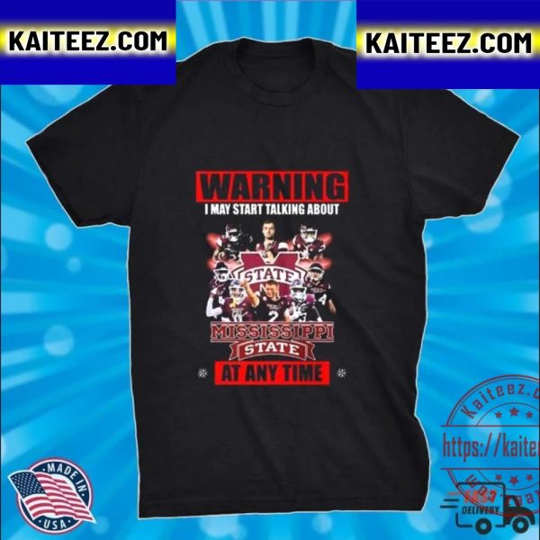 Warning I May Start Talking About Mississippi State Bulldogs At Any Time Signatures 2022 Vintage T-Shirt