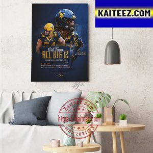 West Virginia Football All Big 12 First Team Art Decor Poster Canvas