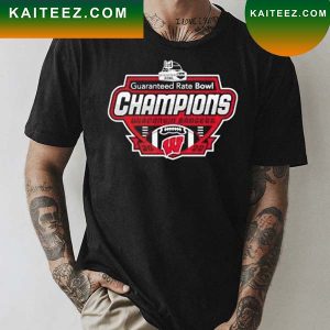 Wisconsin Badgers 2022 Guaranteed Rate Bowl Champions Shield T-shirt