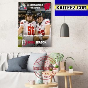 Wisconsin Football 2022 Guaranteed Rate Bowl Champions Art Decor Poster Canvas