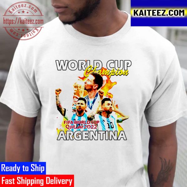 World Cup Champions 2022 Argentina Champions Messi World Cup Champs Vintage T-Shirt