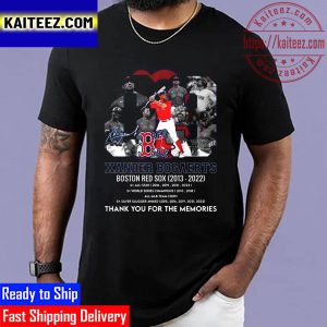 Xander Bogaerts Boston Red Sox 2013 2022 Thank You For The Memories Signature Vintage T-Shirt