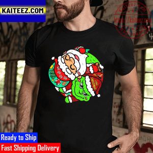 Yin and Yang Grinch Santa Claus I stole Christmas 2022 Vintage T-Shirt