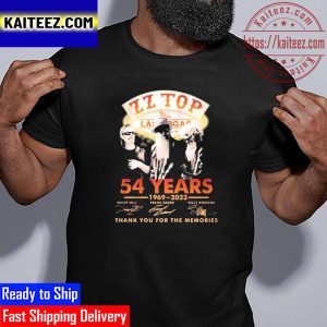 ZZ Top 54 Years 1969 2023 Thank You For The Memories Vintage T-Shirt