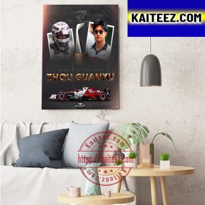 Zhou Guanyu 2022 Rookie Of The Year Is Alfa Romeo Orlen F1 Driver Art Decor Poster Canvas