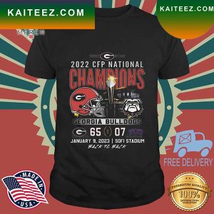 2022 CFP National Champions Georgia Bulldogs 65 TCU Horned Frogs 07 Back To Back T-shirt