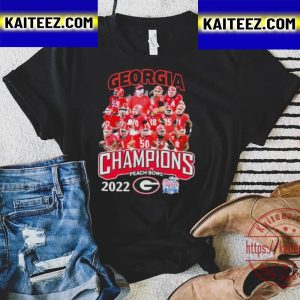 2022 Georgia Bulldogs Champions Peach Bowl Football Vintage T-Shirt