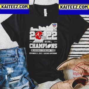 2022 Sugar Bowl Champions Alabama Crimson Tide Skyline Vintage T-Shirt
