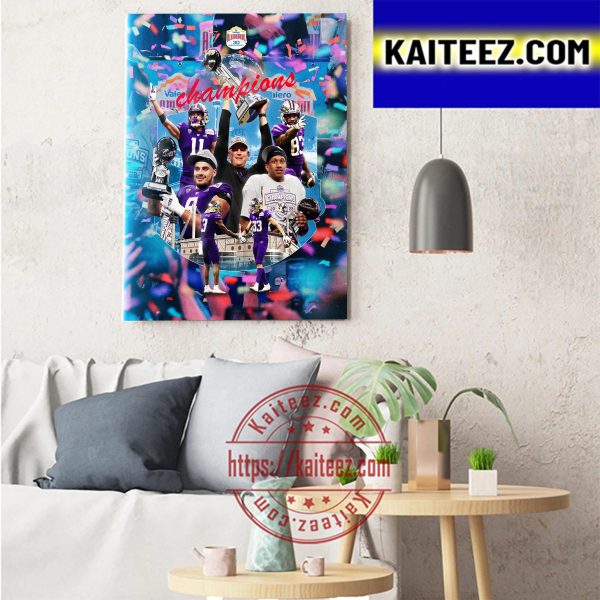 2022 Valero Alamo Bowl Champions Are Washington Football Art Decor Poster Canvas