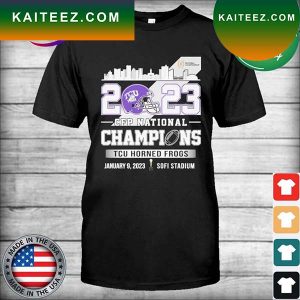 2023 CFP National Champions TCU Horned Frogs city skyline T-shirt