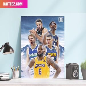 2023 West All-Star Starters Steph Curry x Luka Doncic x LeBron James x Zion Williamson x Nikola Jokic NBA Home Decorations Canvas-Poster