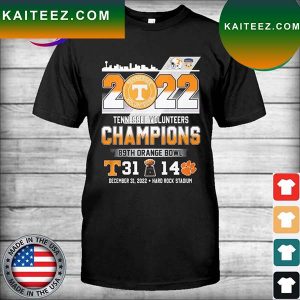 89th Orange Bowl 2022 Tennessee Volunteers Champions 31-14 Score Matchup T-shirt