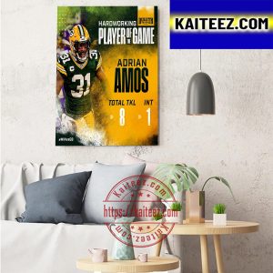 Adrian Amos Hardworking Player Of The Game By Duluth Trading Co Art Decor Poster Canvas