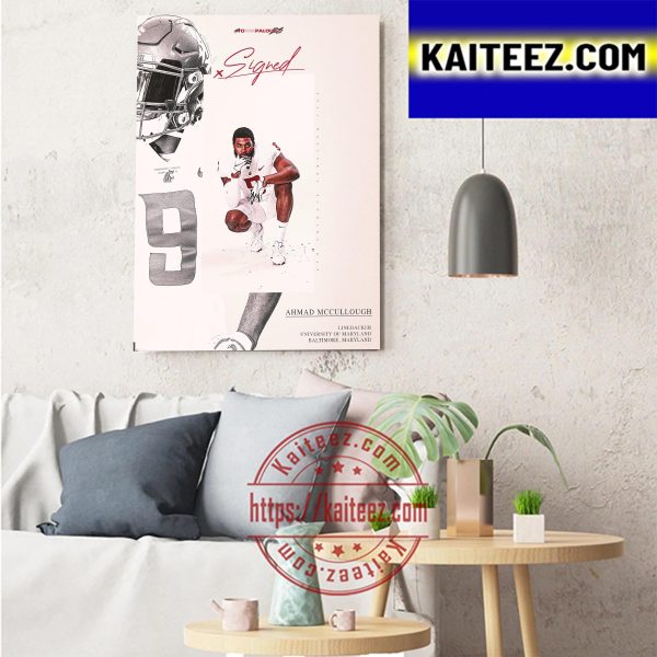 Ahmad McCullough Signed Washington State Football Art Decor Poster Canvas