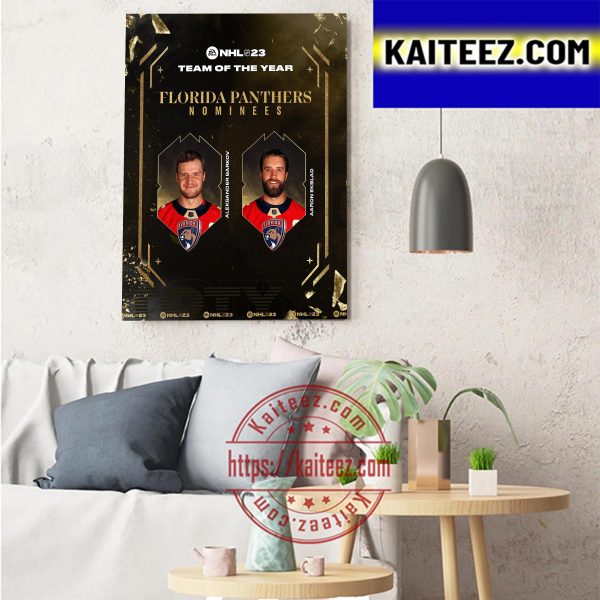 Aleksander Barkov And Aaron Ekblad Of Florida Panthers In NHL 23 Team Of The Year Art Decor Poster Canvas