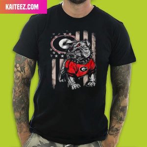 American Flag Georgia Bulldogs Style T-Shirt