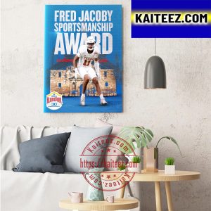 Anthony Cook Is Fred Jacoby Sportsmanship Award Recipient Of Valero Alamo Bowl 2022 Art Decor Poster Canvas
