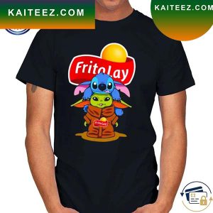 Baby Stitch And Baby Yoda Papa Fritolay Logo 2023 T-Shirt